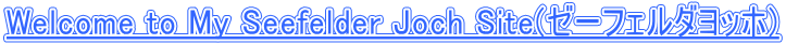 Welcome to My Seefelder Joch Site(�[�[�t�F���_���b�z) 